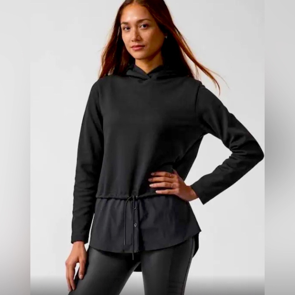 Athleta Gallery Hoodie with attached button down shirt